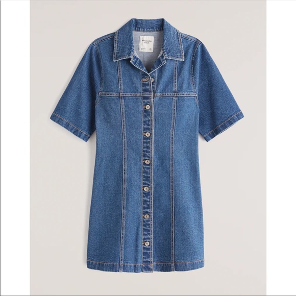 Abercrombie and Fitch A line denim mini dress - Picture 4 of 9